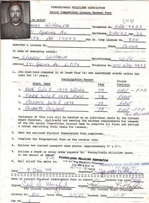 see Jim's notes on his application....esp, 1978 Giant's Despair